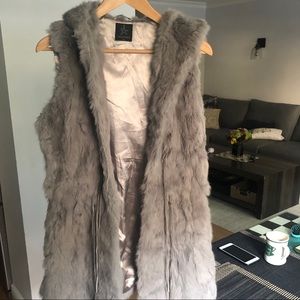 Grey Rabbit fur gillet